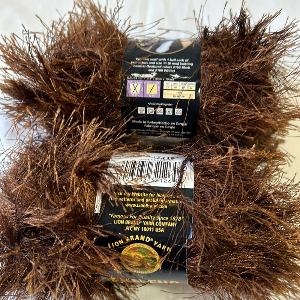 New Lion Brand Fun Fur Eyelash Yarn 2 Skeins - Picture 3 of 3